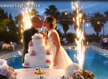 Fontane luminose taglio torta